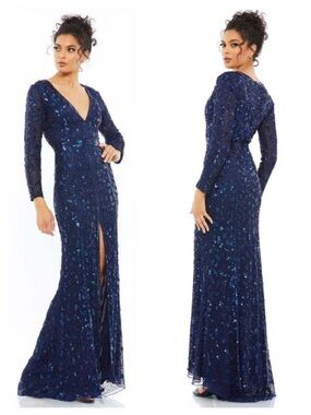 NWT Mac Duggal Embellished Beaded 5002 Trumpet Gown Size 4